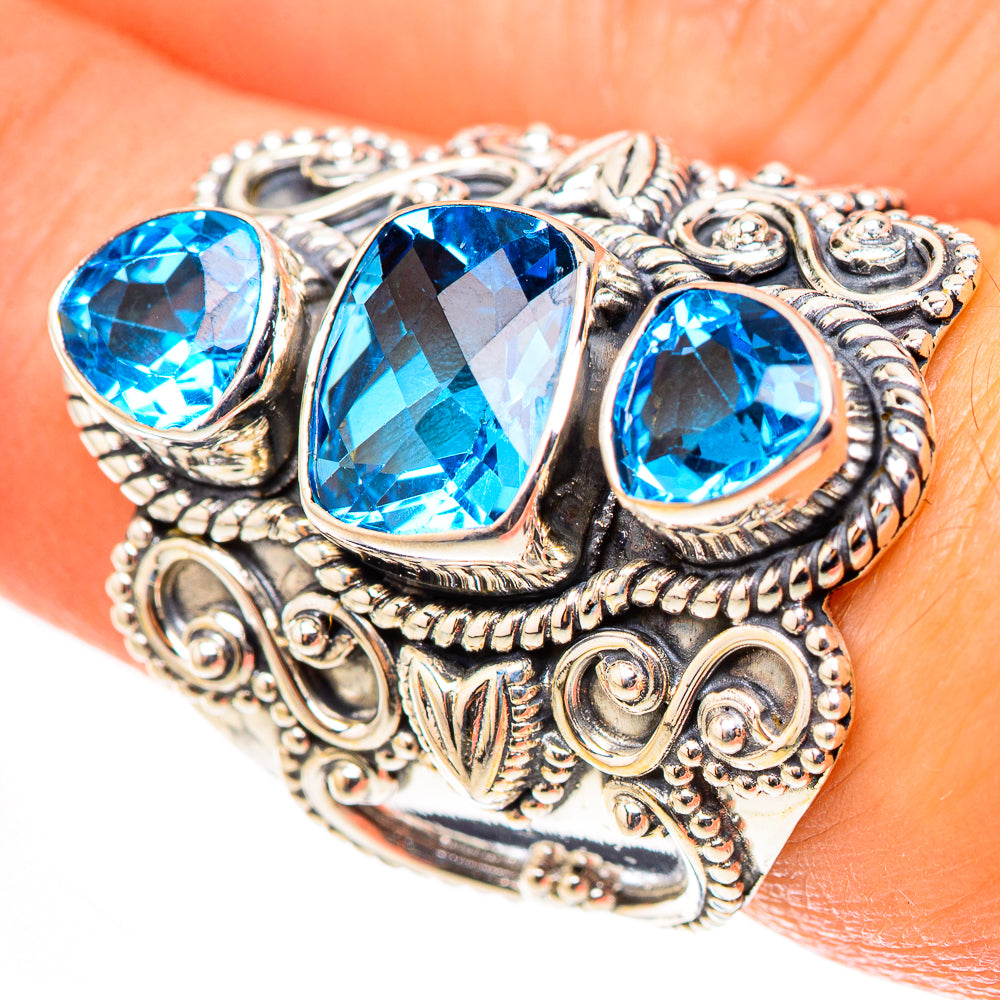 Swiss Blue Topaz Rings handcrafted by Ana Silver Co - RING124189