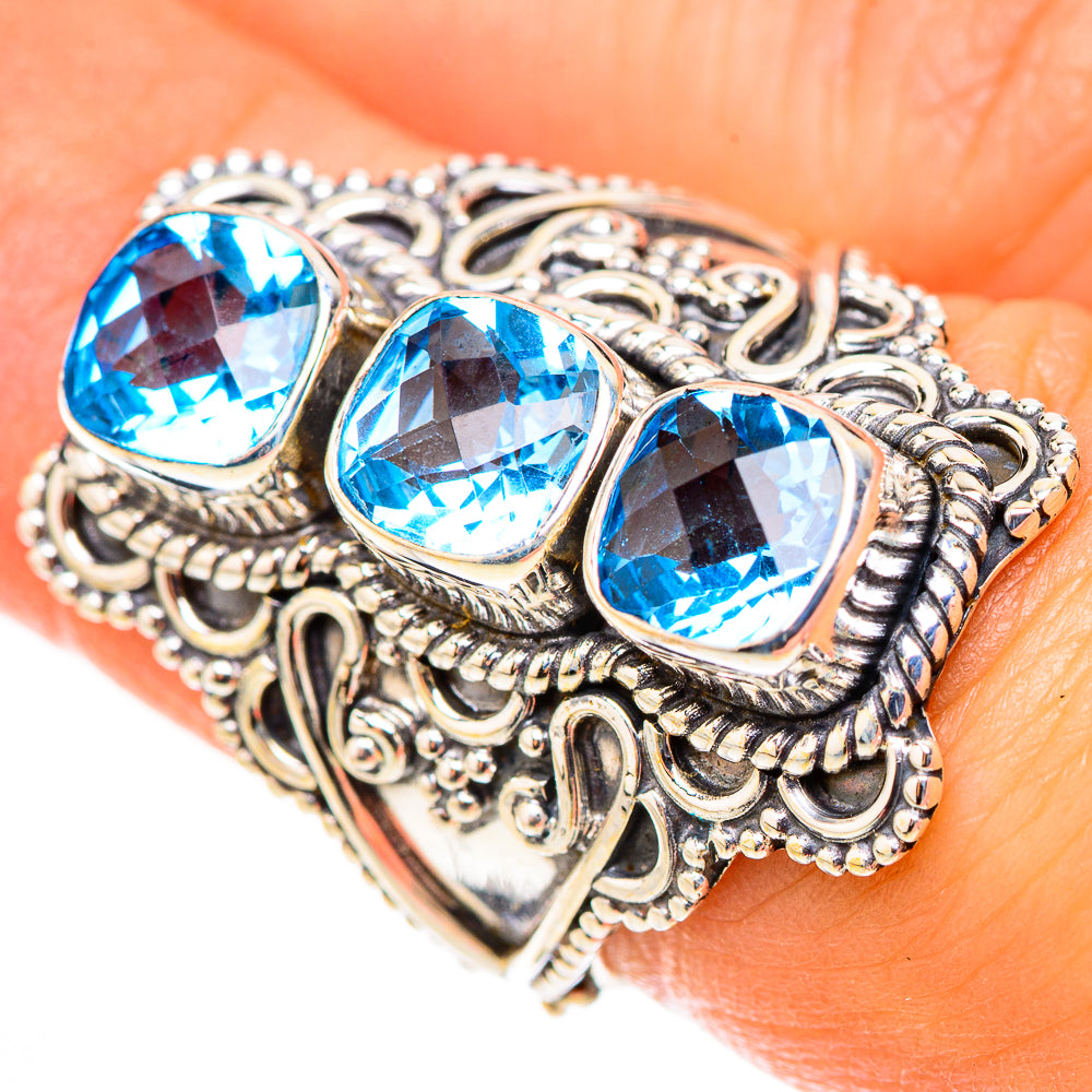 Swiss Blue Topaz Rings handcrafted by Ana Silver Co - RING124191