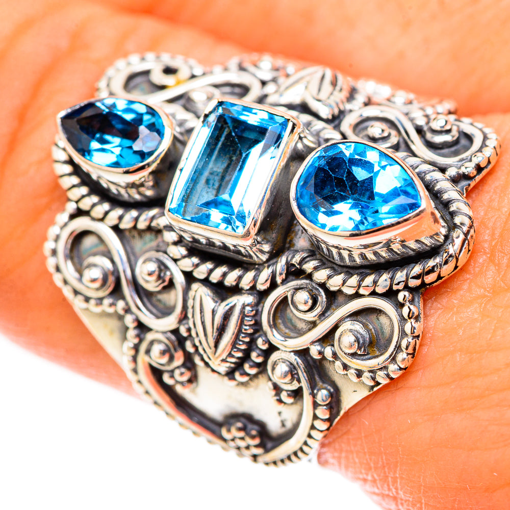 Swiss Blue Topaz Rings handcrafted by Ana Silver Co - RING124193
