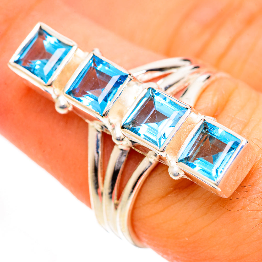 Swiss Blue Topaz Rings handcrafted by Ana Silver Co - RING124195