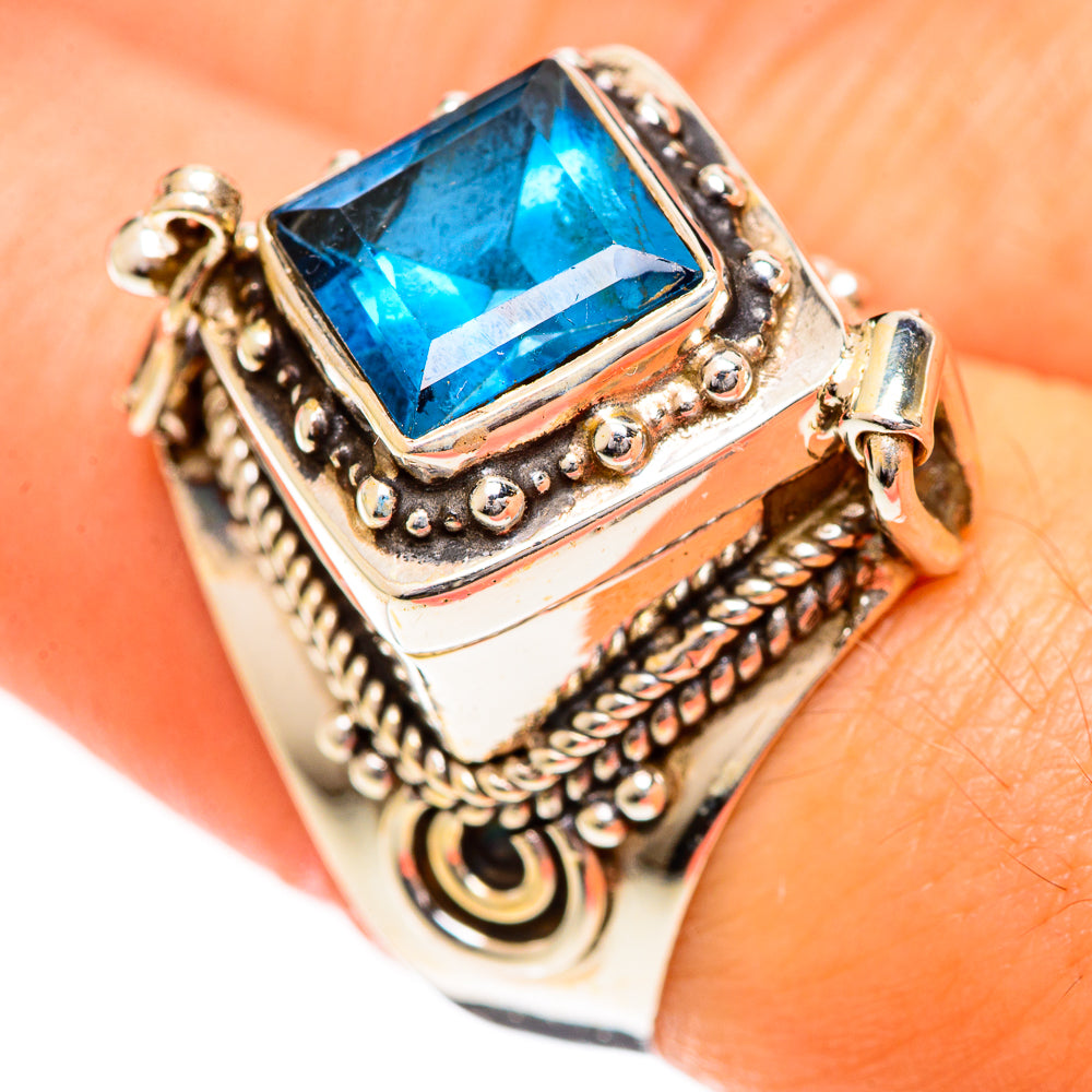 Swiss Blue Topaz Rings handcrafted by Ana Silver Co - RING124198