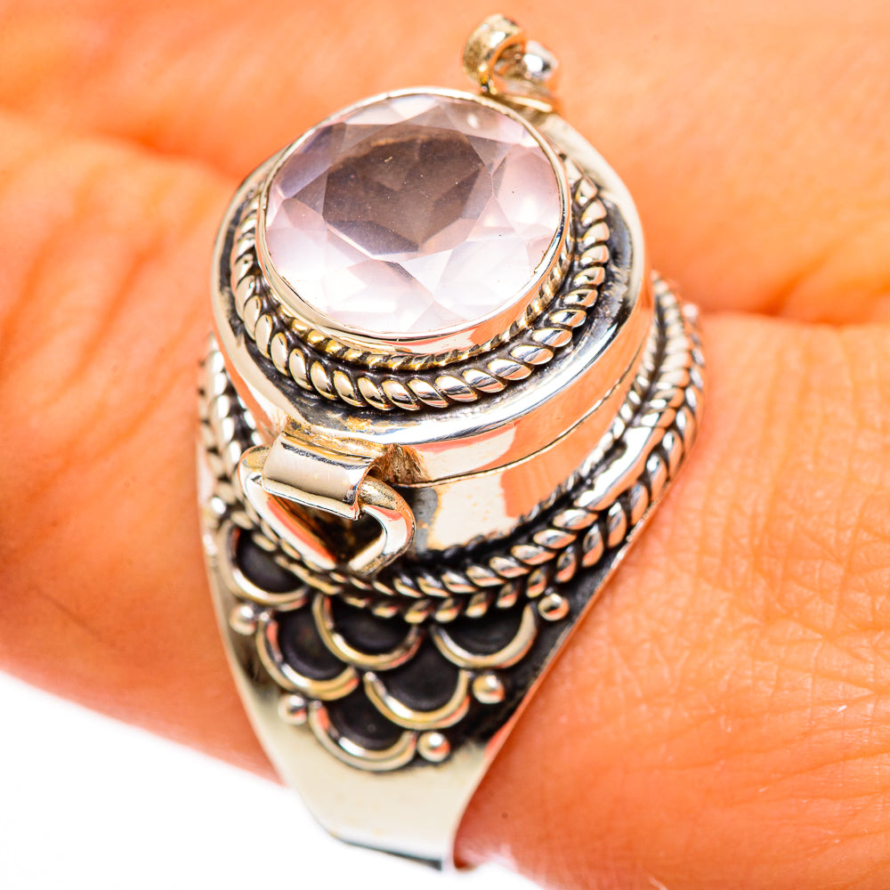 Rose Quartz Rings handcrafted by Ana Silver Co - RING124209