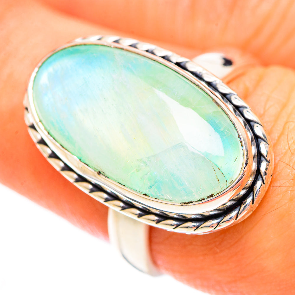 Green Moonstone Rings handcrafted by Ana Silver Co - RING124257