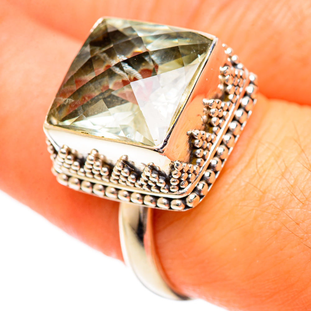 Green Amethyst Rings handcrafted by Ana Silver Co - RING124258