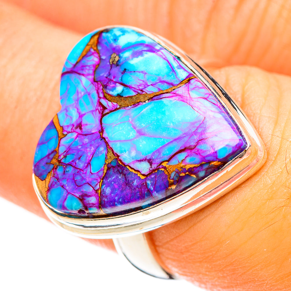 Purple Copper Composite Turquoise Rings handcrafted by Ana Silver Co - RING124265