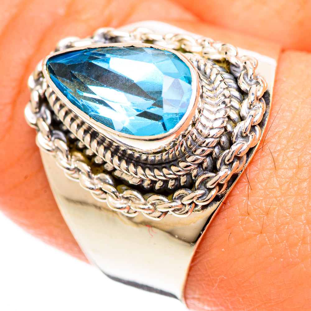 Swiss Blue Topaz Rings handcrafted by Ana Silver Co - RING124275