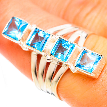 Swiss Blue Topaz Rings handcrafted by Ana Silver Co - RING124277