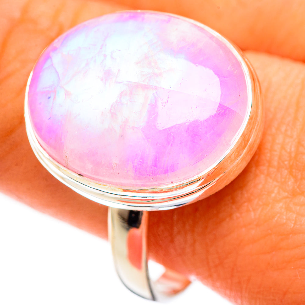 Pink Moonstone Rings handcrafted by Ana Silver Co - RING124284