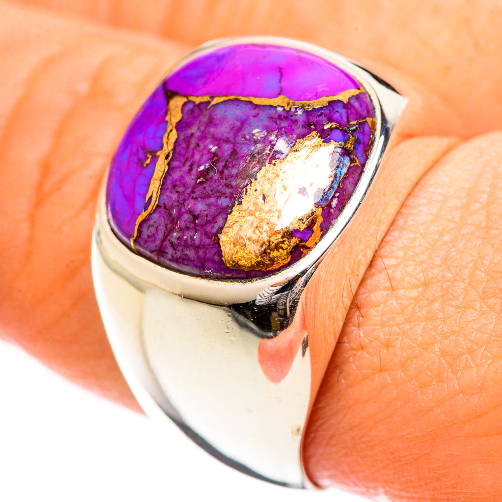 Purple Copper Composite Turquoise Rings handcrafted by Ana Silver Co - RING124286