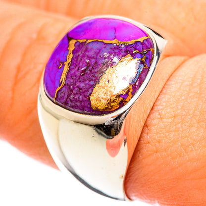 Purple Copper Composite Turquoise Rings handcrafted by Ana Silver Co - RING124286