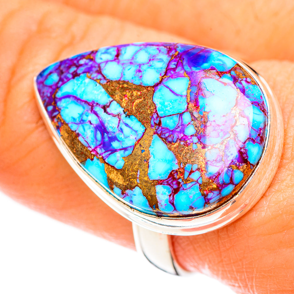 Purple Copper Composite Turquoise Rings handcrafted by Ana Silver Co - RING124287