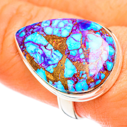 Purple Copper Composite Turquoise Rings handcrafted by Ana Silver Co - RING124287