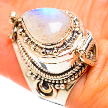 Rainbow Moonstone Rings handcrafted by Ana Silver Co - RING124291