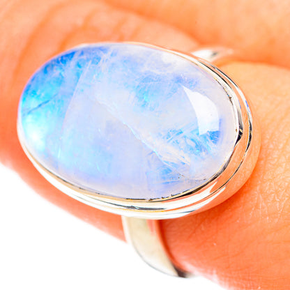 Rainbow Moonstone Rings handcrafted by Ana Silver Co - RING124300