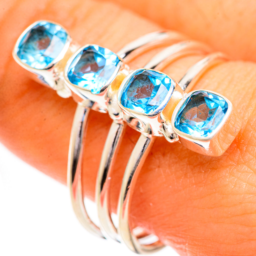 Swiss Blue Topaz Rings handcrafted by Ana Silver Co - RING124301