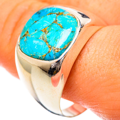 Blue Copper Composite Turquoise Rings handcrafted by Ana Silver Co - RING124303