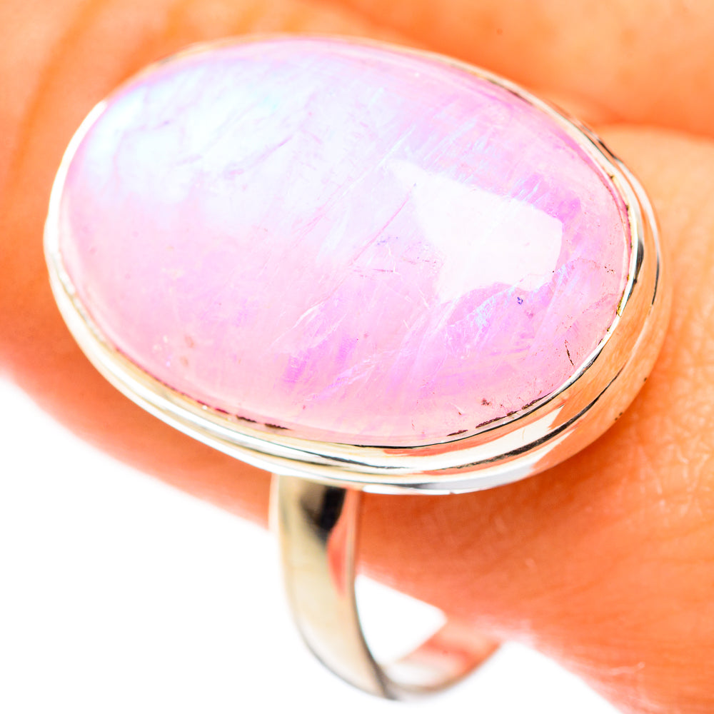Pink Moonstone Rings handcrafted by Ana Silver Co - RING124304