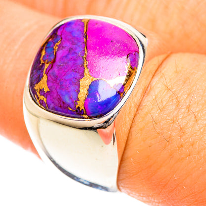 Purple Copper Composite Turquoise Rings handcrafted by Ana Silver Co - RING124308