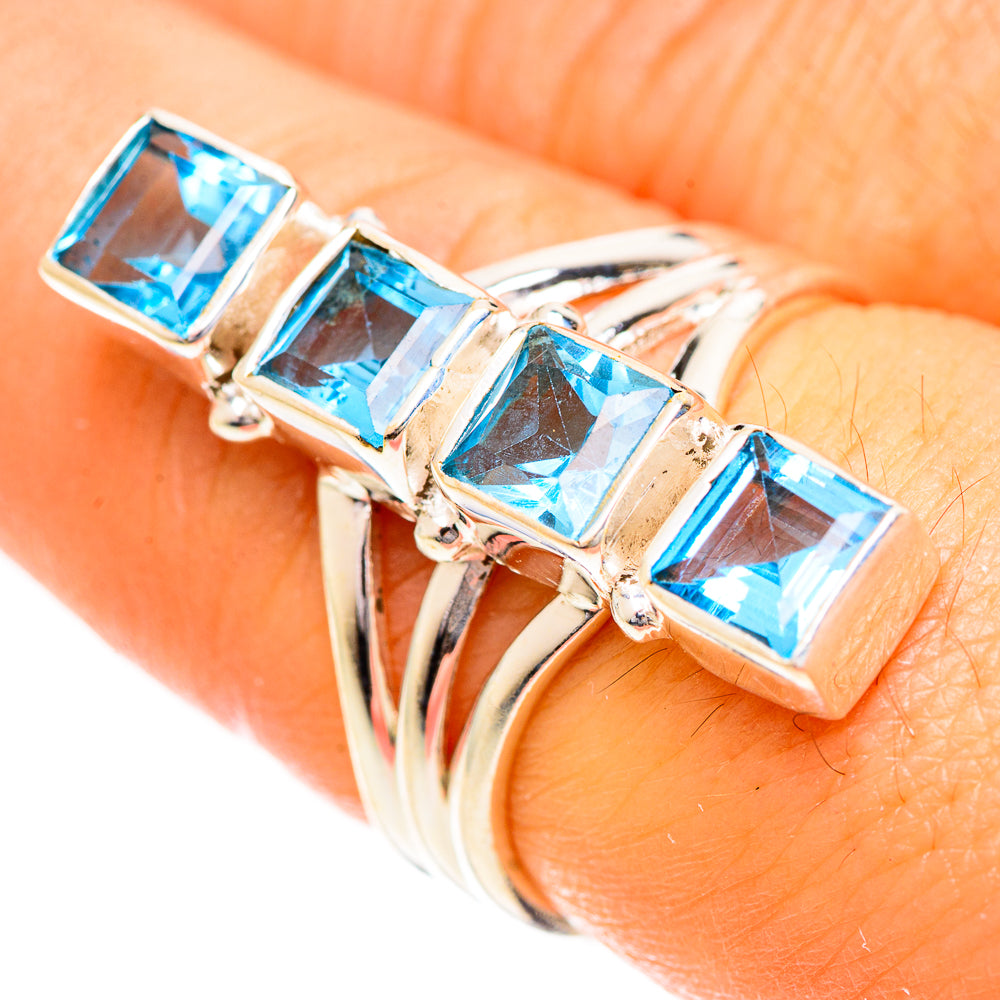 Blue Copper Composite Turquoise Rings handcrafted by Ana Silver Co - RING124314