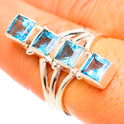 Blue Copper Composite Turquoise Rings handcrafted by Ana Silver Co - RING124314