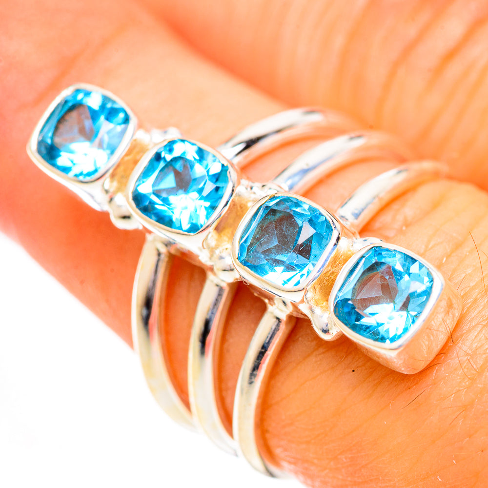 Swiss Blue Topaz Rings handcrafted by Ana Silver Co - RING124317