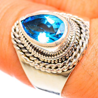 Swiss Blue Topaz Rings handcrafted by Ana Silver Co - RING124334