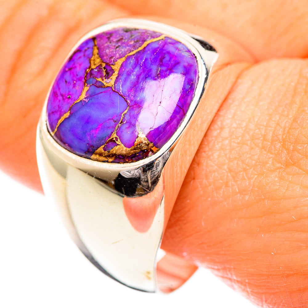 Purple Copper Composite Turquoise Rings handcrafted by Ana Silver Co - RING124341