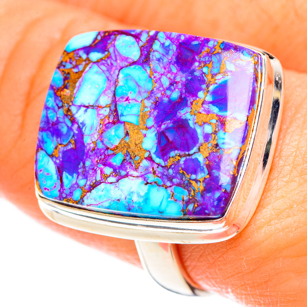 Purple Copper Composite Turquoise Rings handcrafted by Ana Silver Co - RING124346