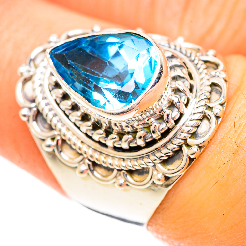 Swiss Blue Topaz Rings handcrafted by Ana Silver Co - RING124354