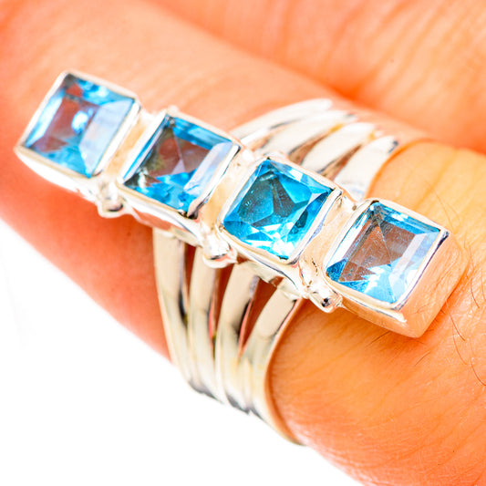 Swiss Blue Topaz Rings handcrafted by Ana Silver Co - RING124358