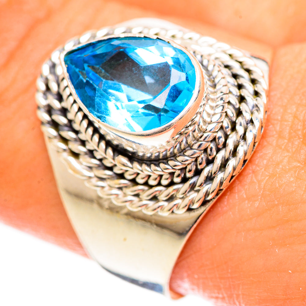 Swiss Blue Topaz Rings handcrafted by Ana Silver Co - RING124370