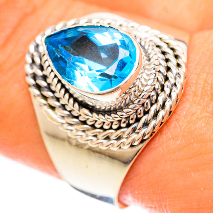Swiss Blue Topaz Rings handcrafted by Ana Silver Co - RING124370