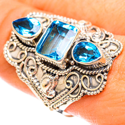 Swiss Blue Topaz Rings handcrafted by Ana Silver Co - RING124397