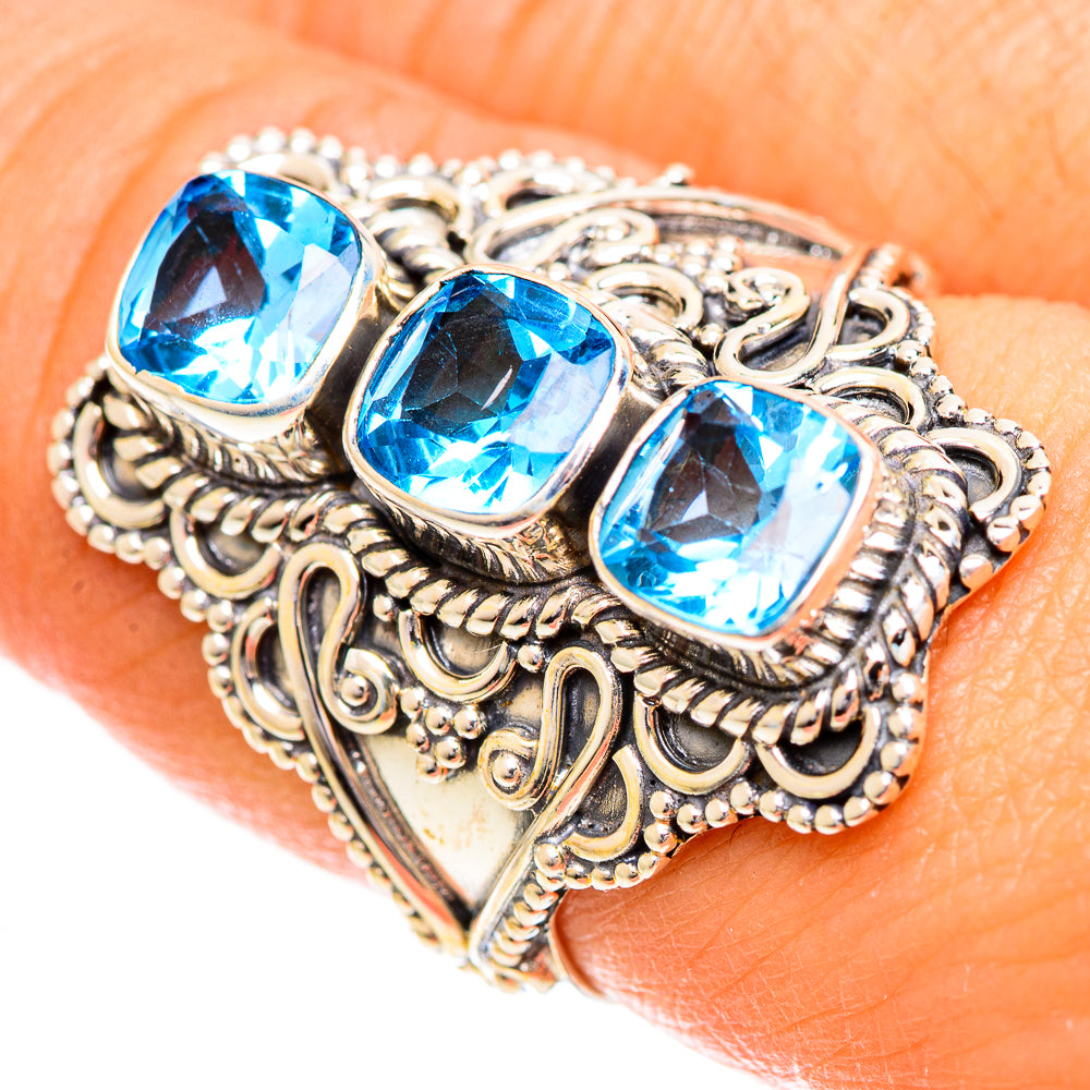 Swiss Blue Topaz Rings handcrafted by Ana Silver Co - RING124399