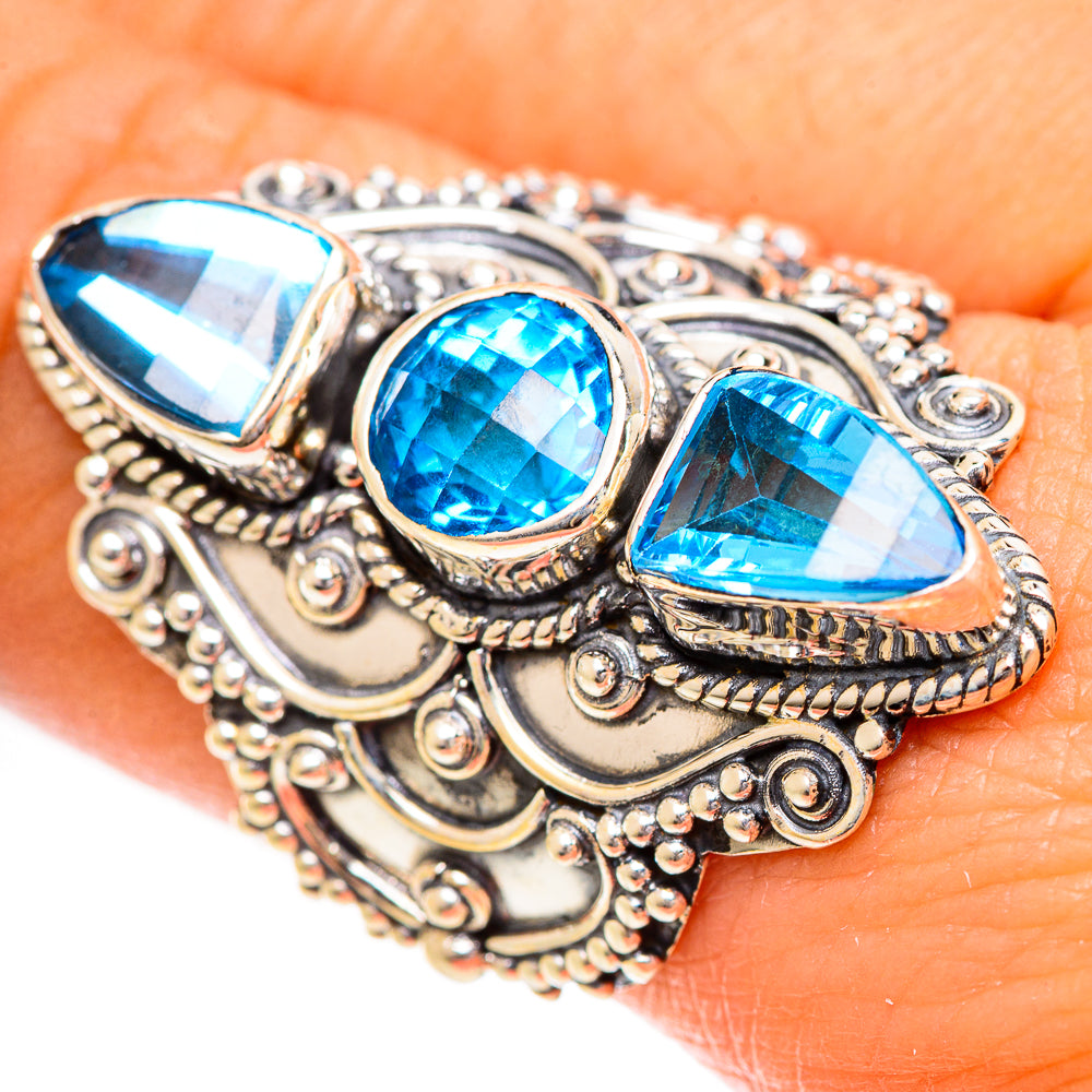 Swiss Blue Topaz Rings handcrafted by Ana Silver Co - RING124402