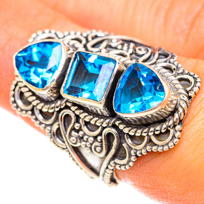 Swiss Blue Topaz Rings handcrafted by Ana Silver Co - RING124405
