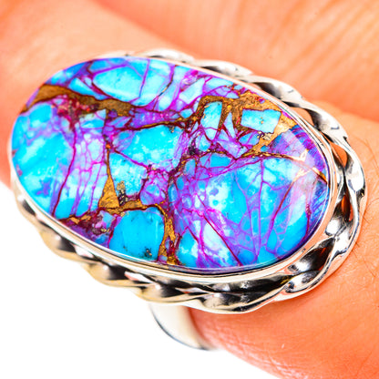 Purple Copper Composite Turquoise Rings handcrafted by Ana Silver Co - RING124411