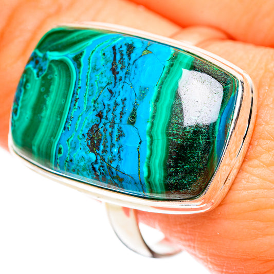 Malachite In Chrysocolla Rings handcrafted by Ana Silver Co - RING124415