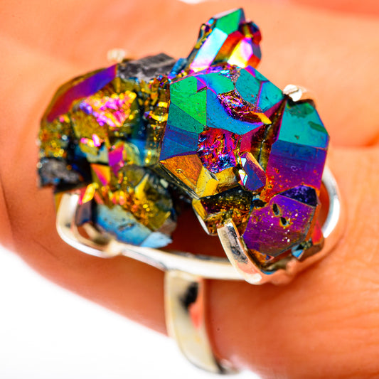 Titanium Sunshine Druzy Rings handcrafted by Ana Silver Co - RING124416