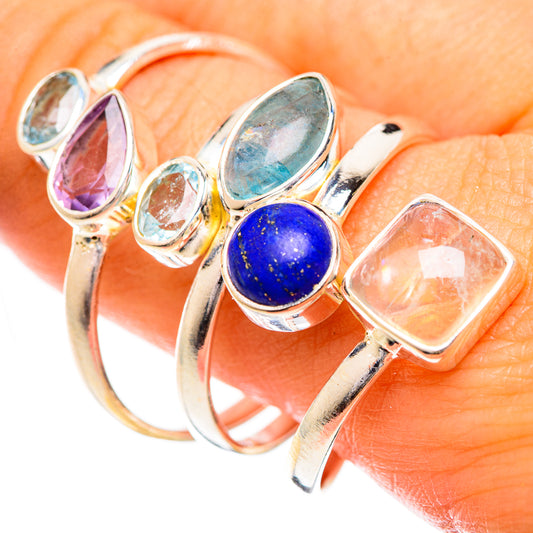 Rainbow Moonstone Rings handcrafted by Ana Silver Co - RING124417