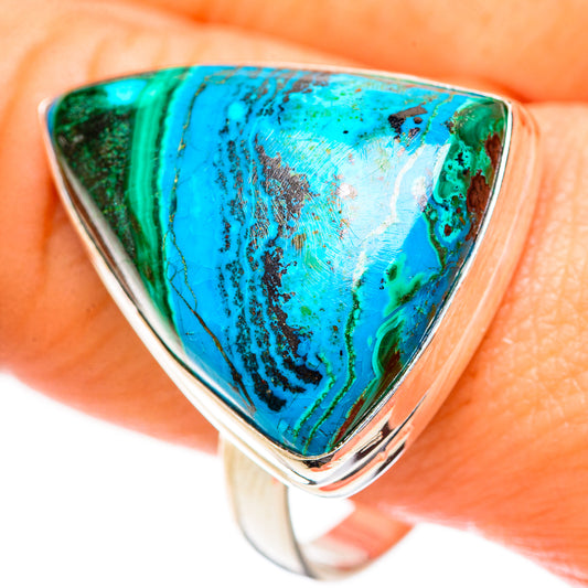 Malachite In Chrysocolla Rings handcrafted by Ana Silver Co - RING124422