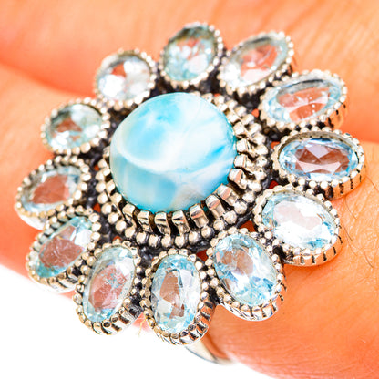 Larimar Rings handcrafted by Ana Silver Co - RING124424