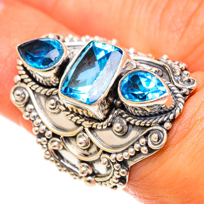 Swiss Blue Topaz Rings handcrafted by Ana Silver Co - RING124427