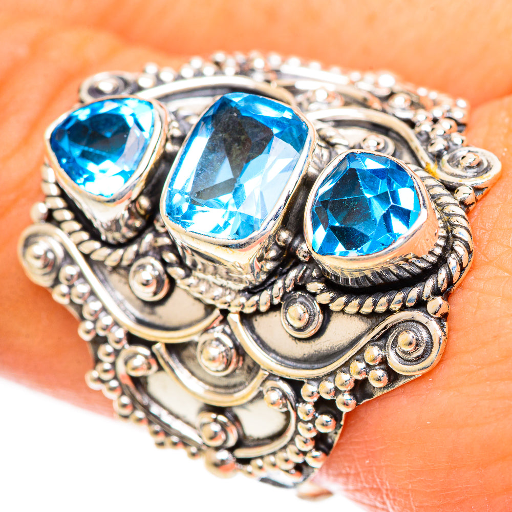 Swiss Blue Topaz Rings handcrafted by Ana Silver Co - RING124432