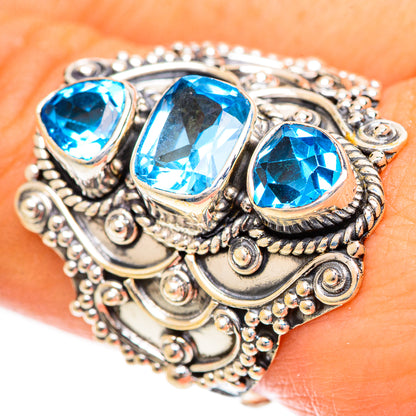 Swiss Blue Topaz Rings handcrafted by Ana Silver Co - RING124432