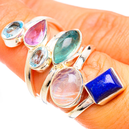 Rainbow Moonstone Rings handcrafted by Ana Silver Co - RING124441