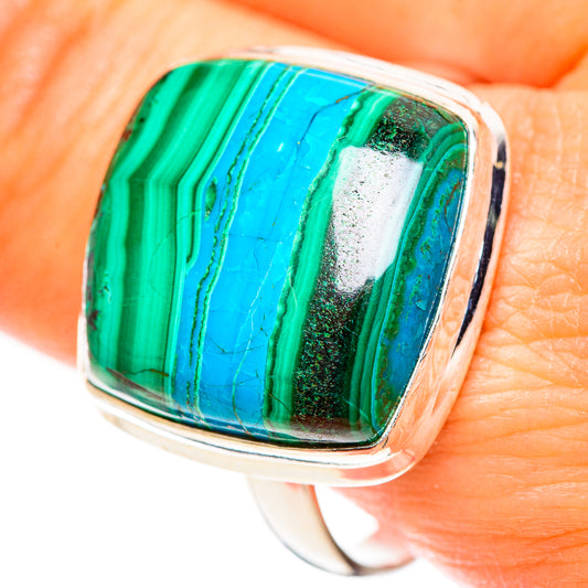 Malachite In Chrysocolla Rings handcrafted by Ana Silver Co - RING124442