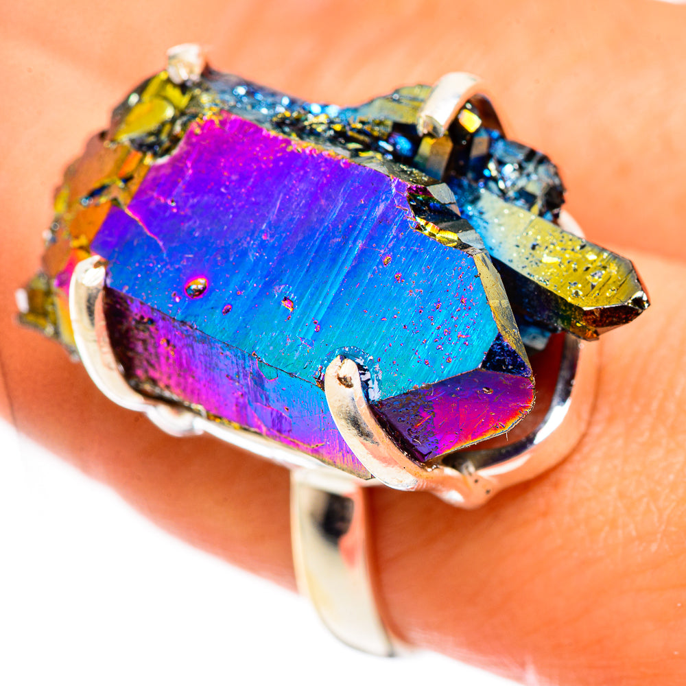 Titanium Sunshine Druzy Rings handcrafted by Ana Silver Co - RING124444