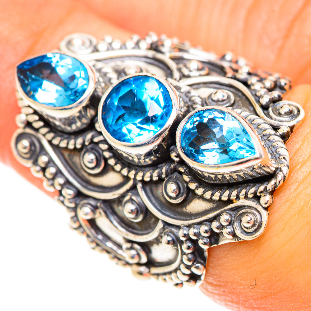 Swiss Blue Topaz Rings handcrafted by Ana Silver Co - RING124450