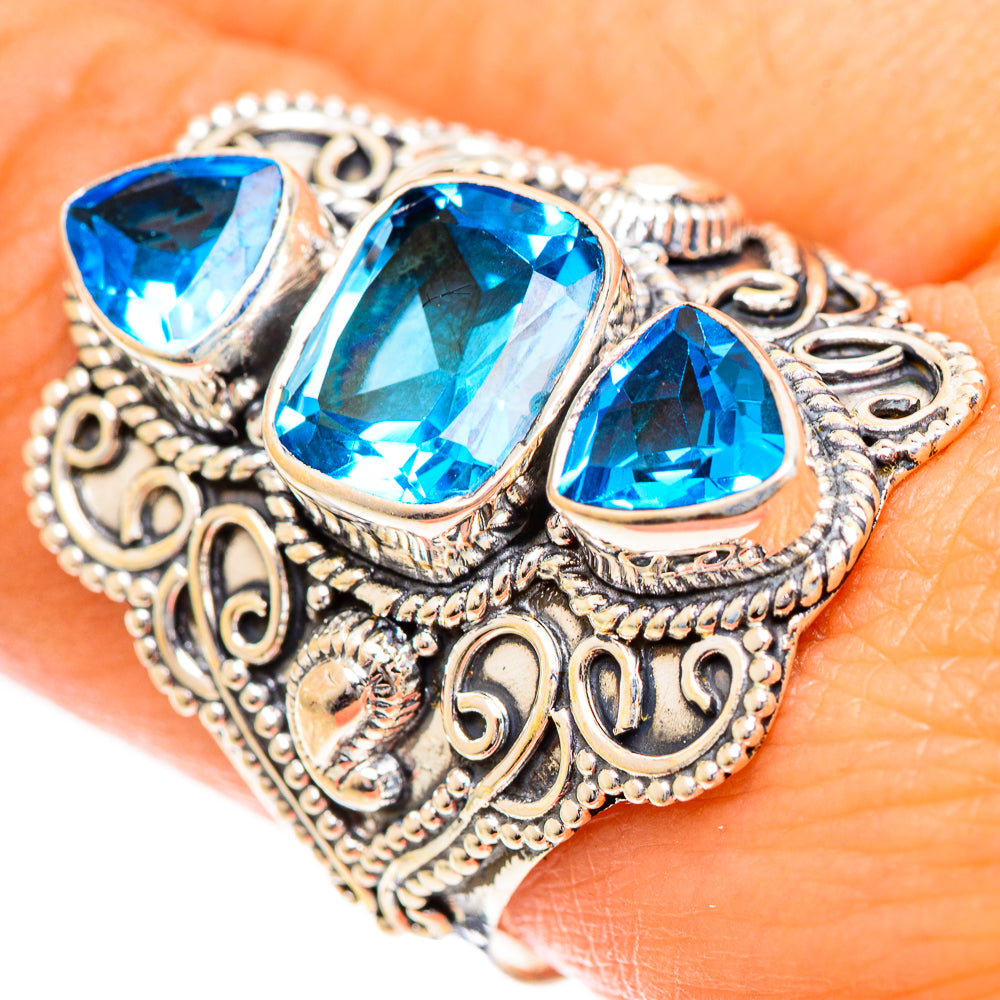 Swiss Blue Topaz Rings handcrafted by Ana Silver Co - RING124451